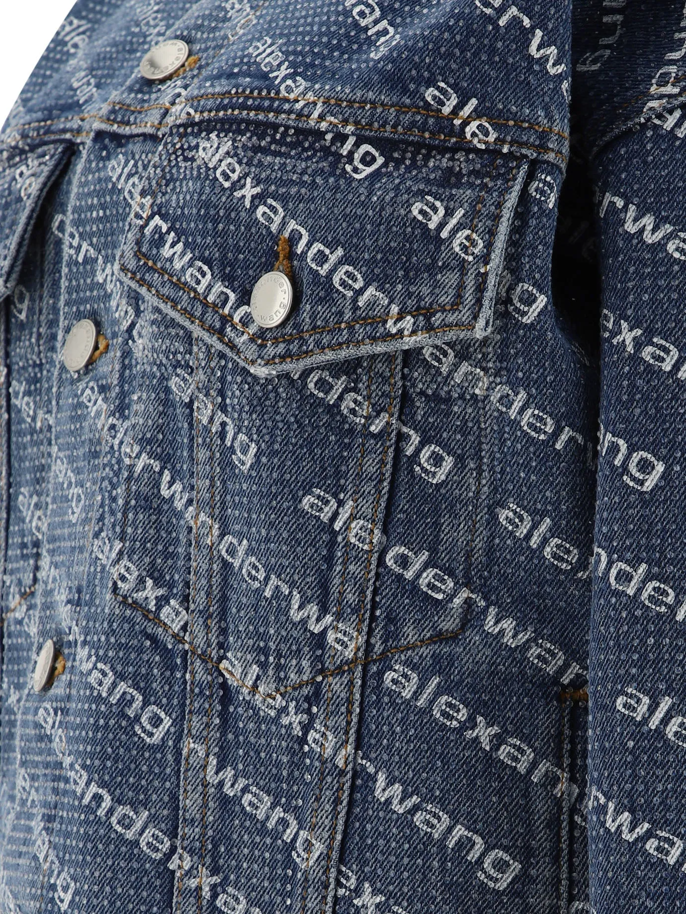 Alexander Wang Game Jacket With Logo Crystal Hotfix