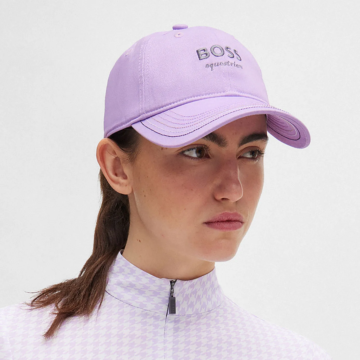 BOSS Equestrian Embroidery Cap - Chalk Violet