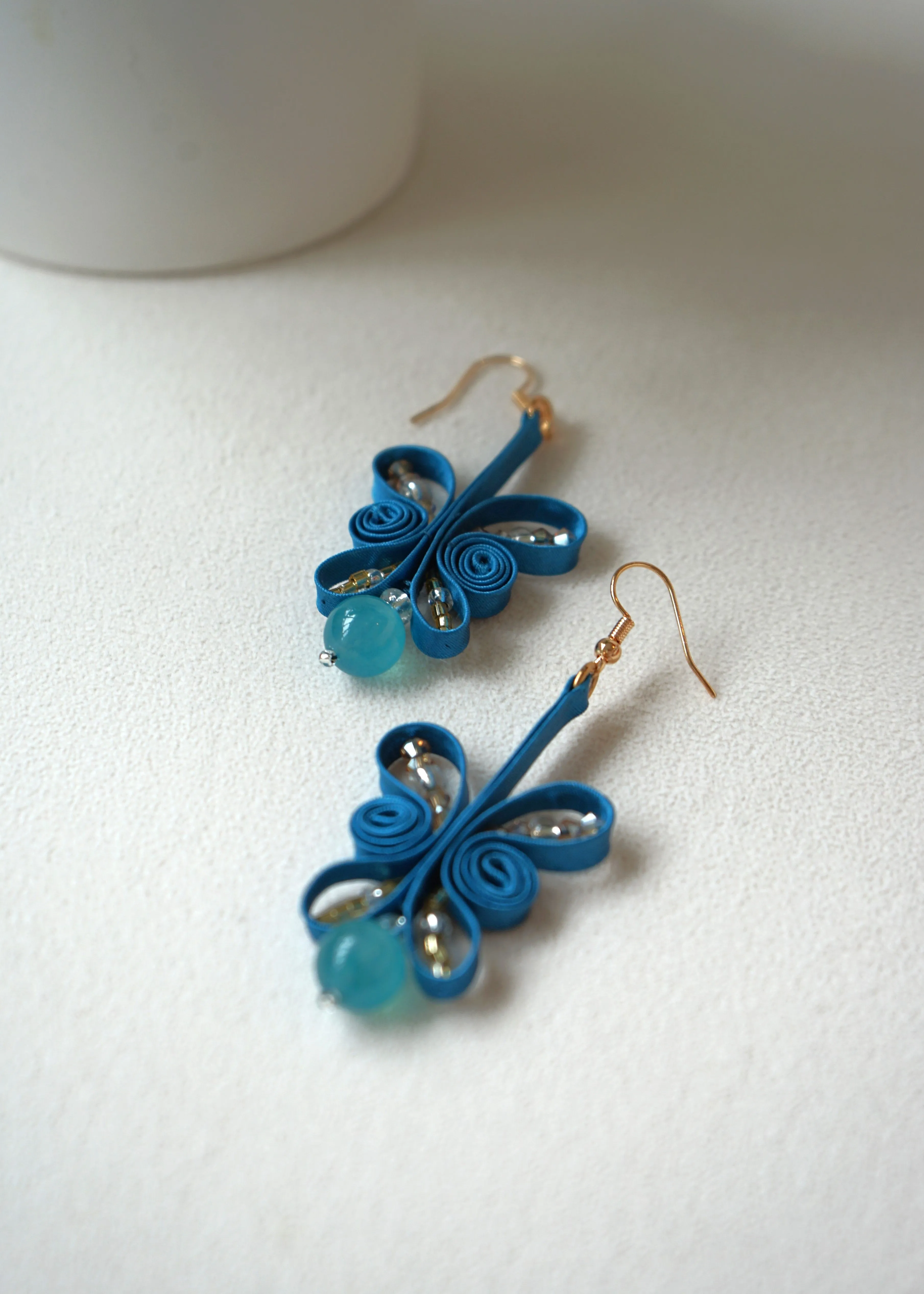 Butterfly Pankou Earrings (Teal)