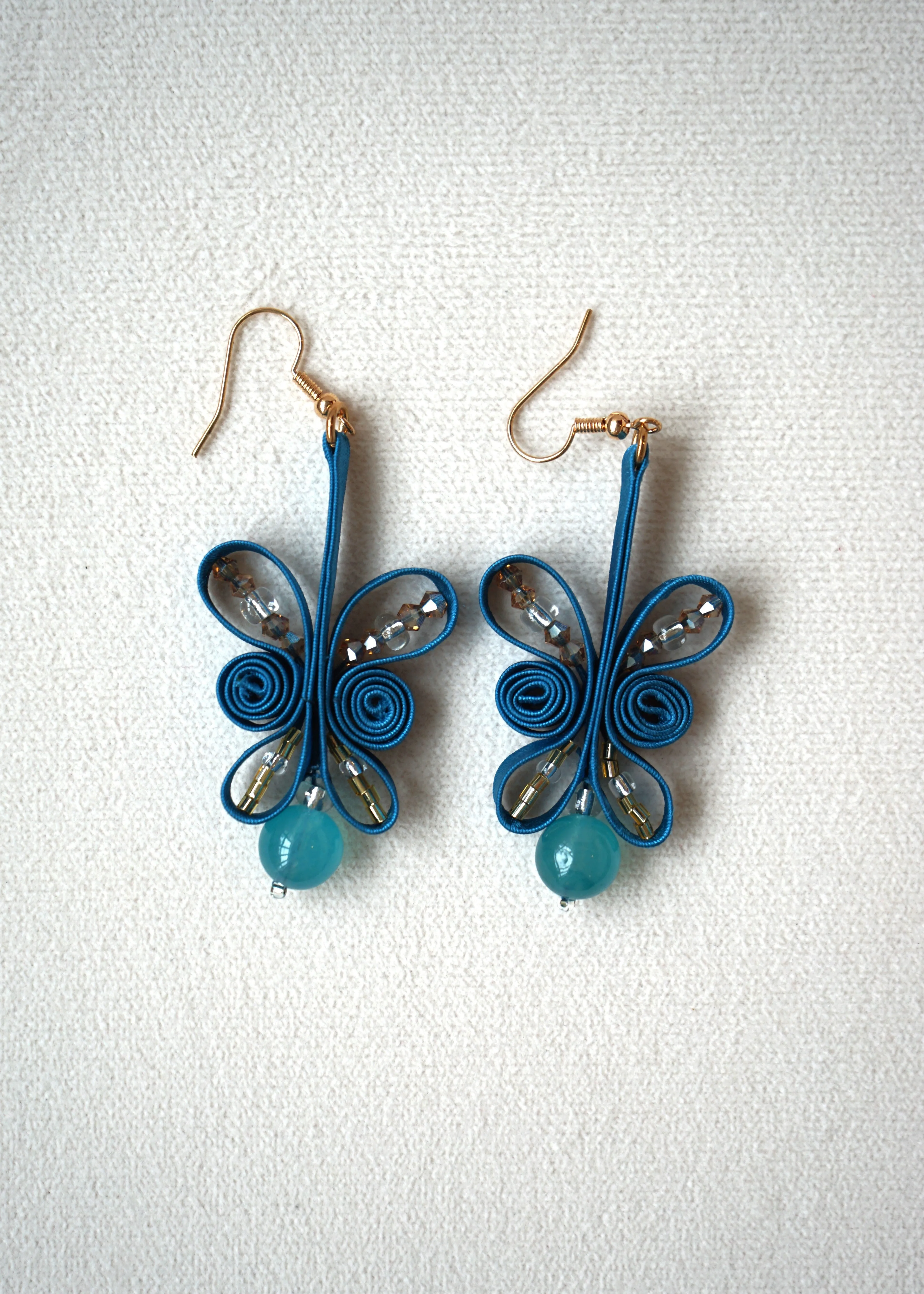 Butterfly Pankou Earrings (Teal)