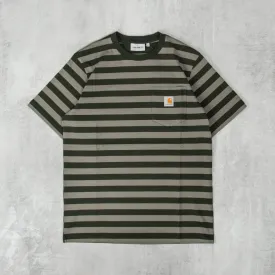 Carhartt WIP Merrick S/S Striped Pocket Tee - Dark Cedar / Thyme