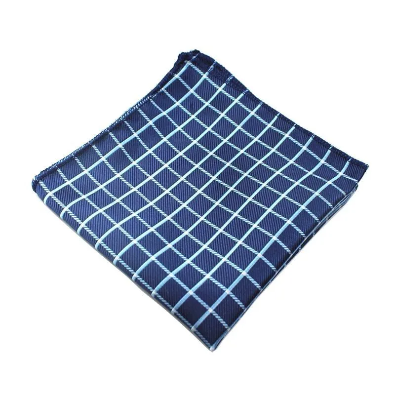 Classy Men Pocket Square Blue Squared