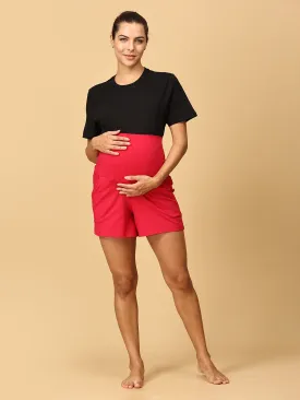 Comfy Maternity Shorts- Magenta