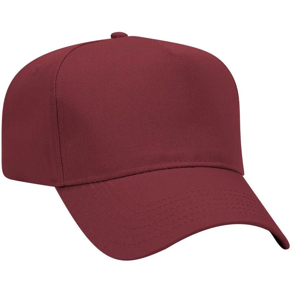 Cotton Blend Twill Five Panel Pro Style Baseball Cap