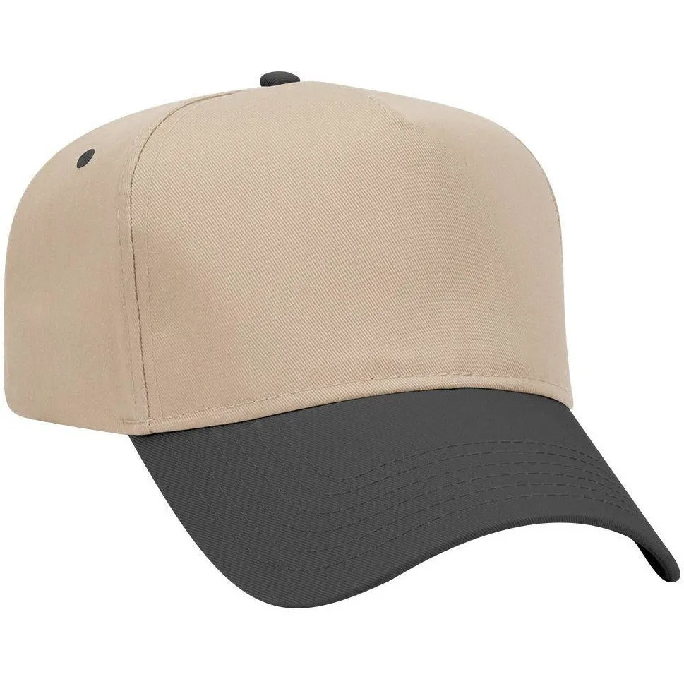 Cotton Blend Twill Five Panel Pro Style Baseball Cap