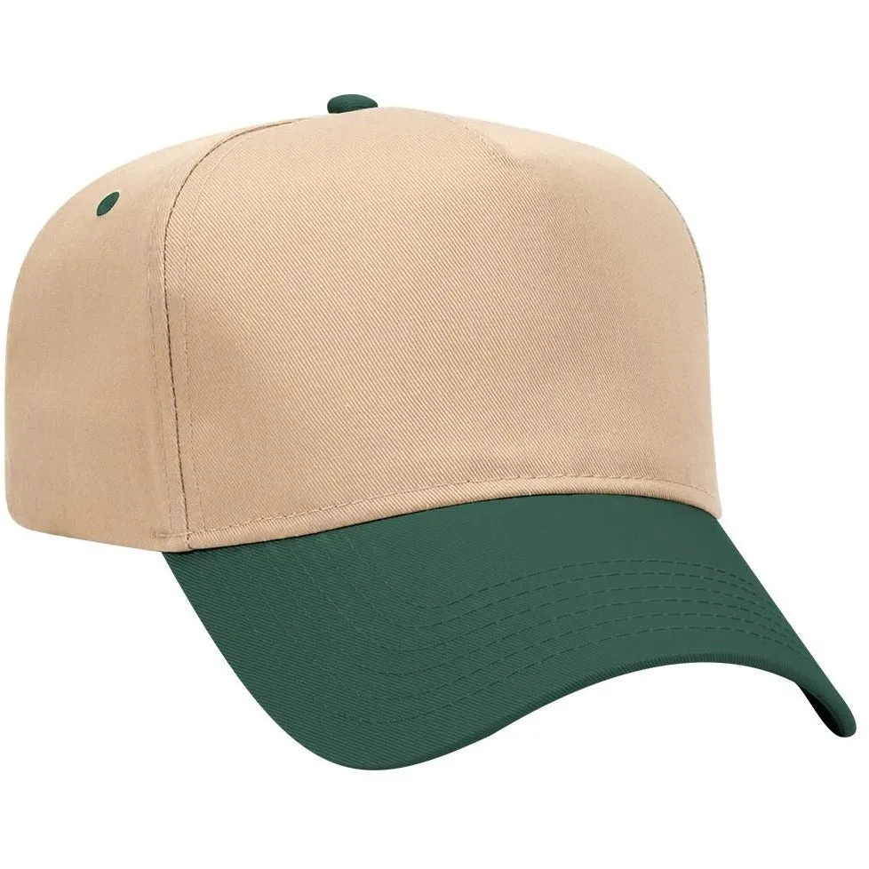 Cotton Blend Twill Five Panel Pro Style Baseball Cap