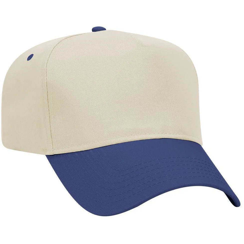 Cotton Blend Twill Five Panel Pro Style Baseball Cap