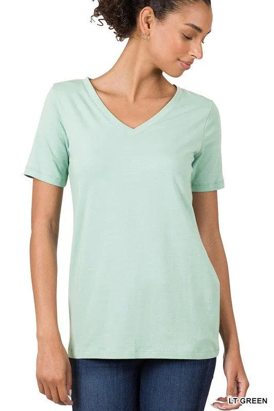 Cotton V-Neck Short Sleeve T-Shirt