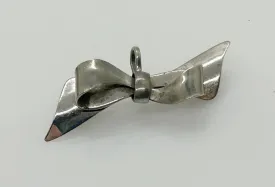 Dainty MK Sterling Silver Bow Brooch/Pendant