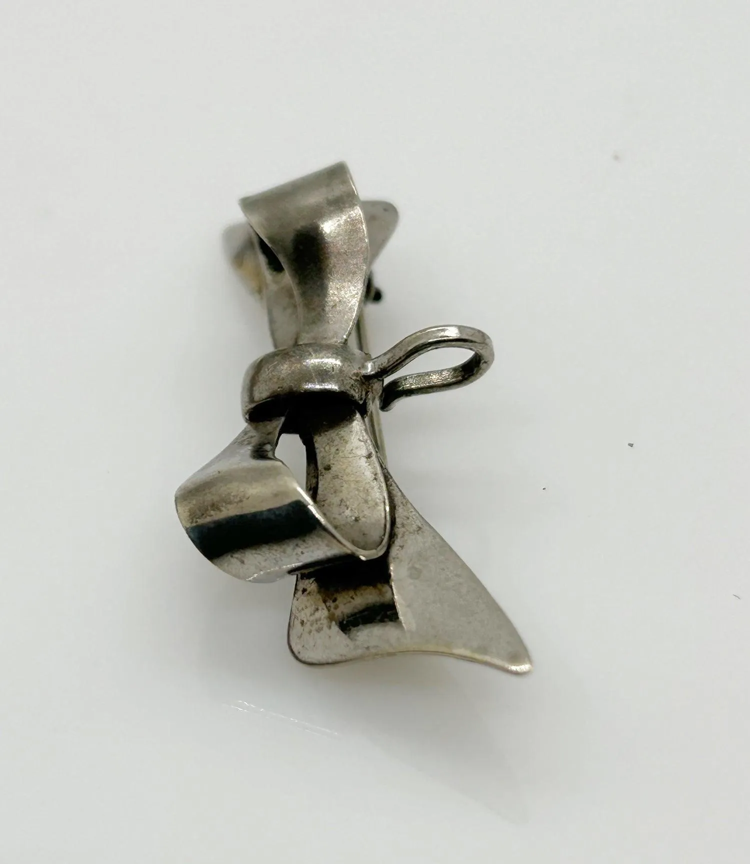 Dainty MK Sterling Silver Bow Brooch/Pendant