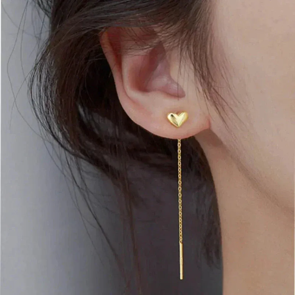 Delicate Heart Dangling Earrings