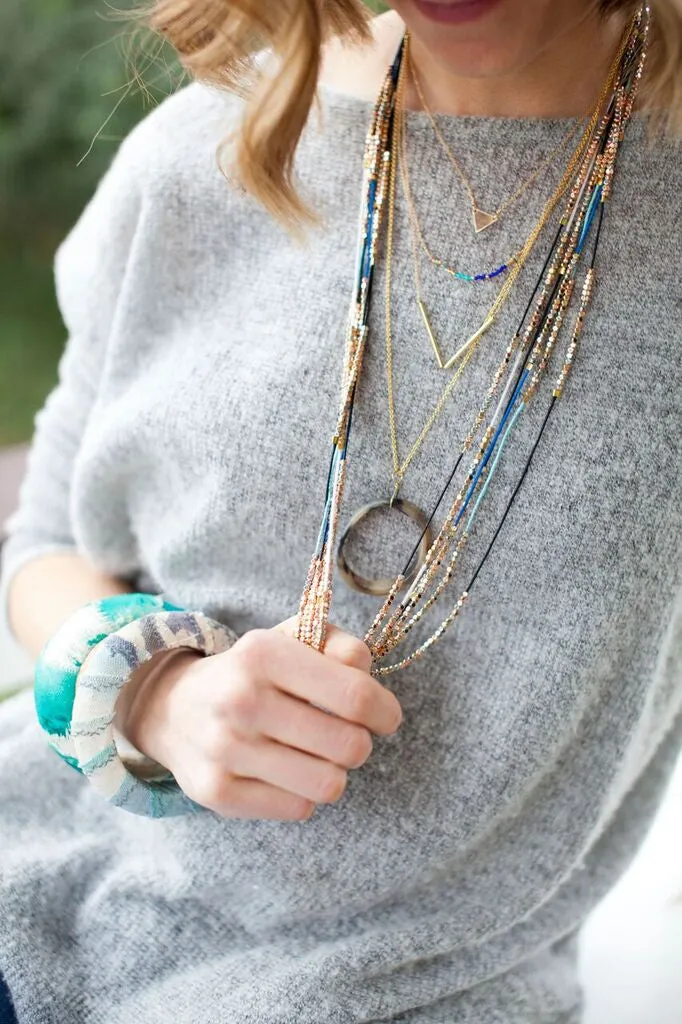 Gold Half Diamond Necklace