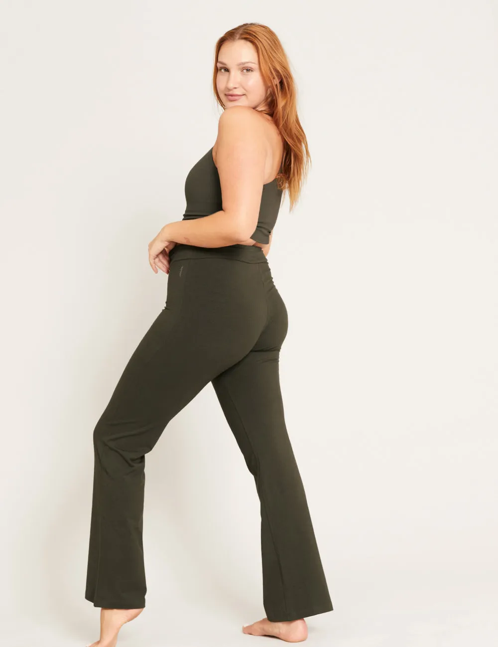 Motivate High Waist Flare Pant - Dark Olive