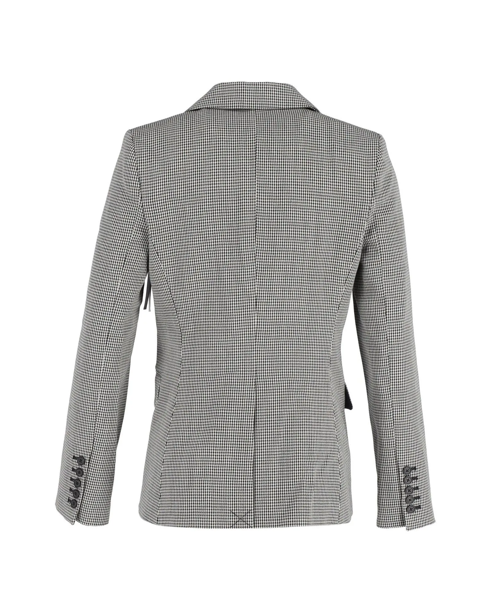 Multicolor Houndstooth Print Cotton Blazer