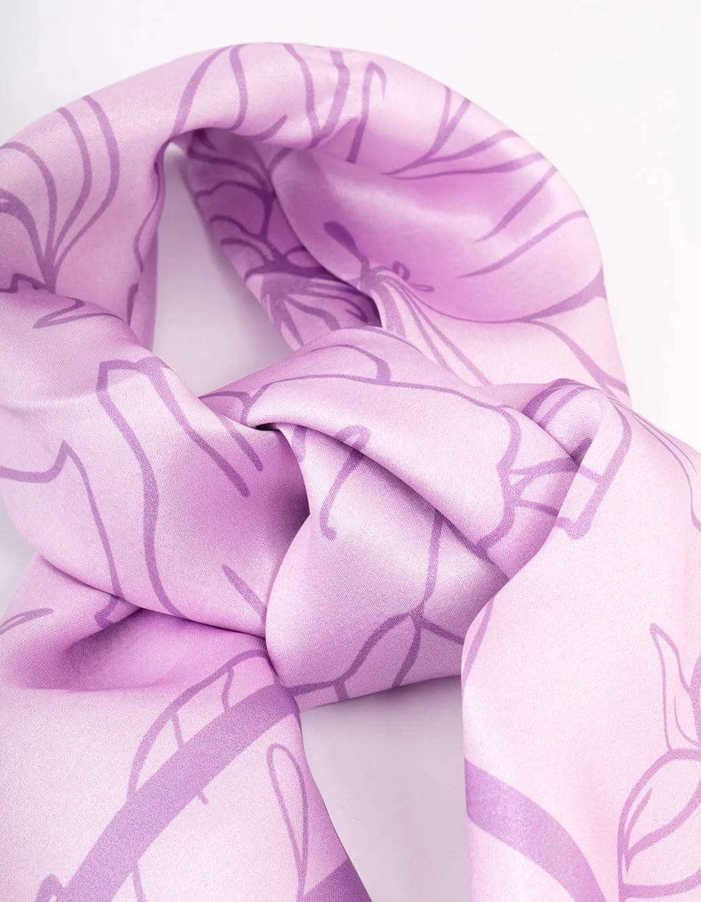 Purple Fabric Outline Print Scarf