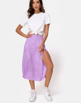 Saika Midi Skirt in Satin Rose Lilac