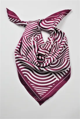 SLIM DANCE Mandala 100% Silk Square Scarf in Fuchsia White