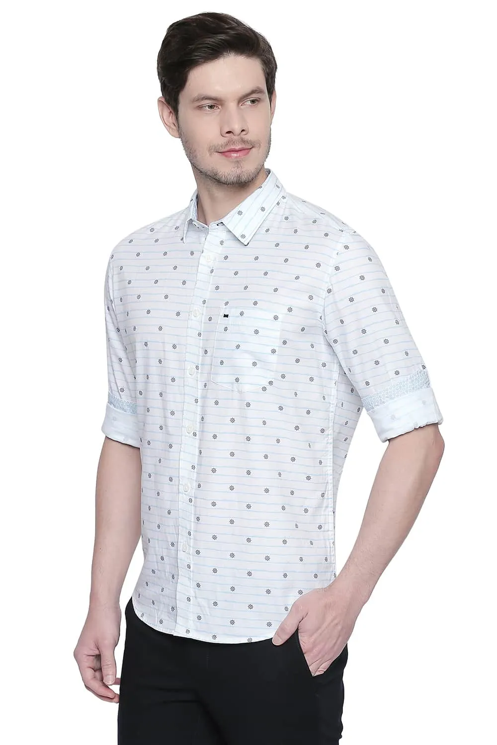 Slim Fit Cotton Modal Printed Shirt