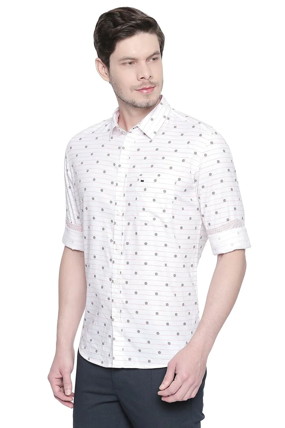 Slim Fit Cotton Modal Printed Shirt