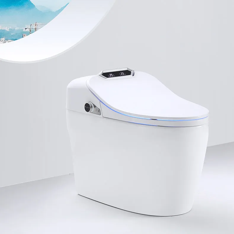 SLTQ9|Smart Toilet  White One-piece Floor Mounted Toilet with Digital Display & Remote Control