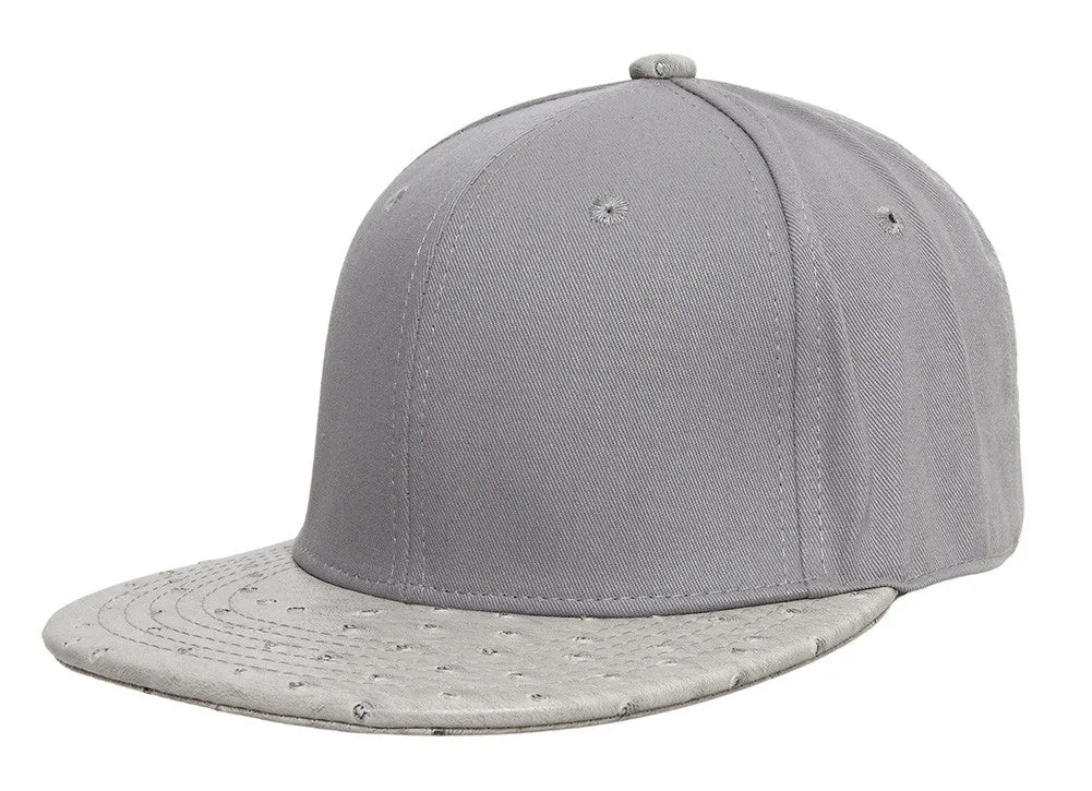 TopHeadwear Adjustable Two-Tone Cap with Ostrich Print Bill