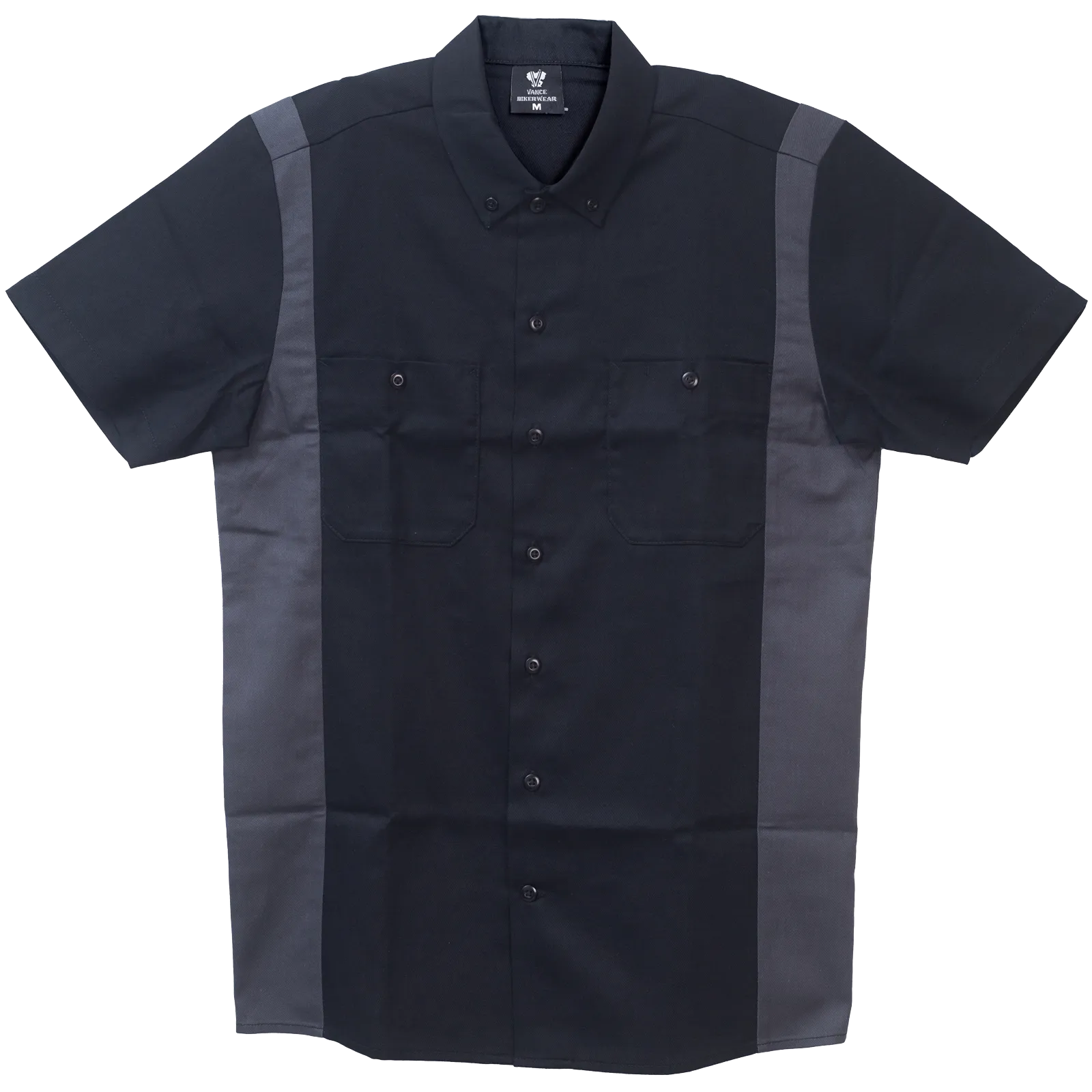 VB771BG - Men's Work Shirts Black with Grey sides