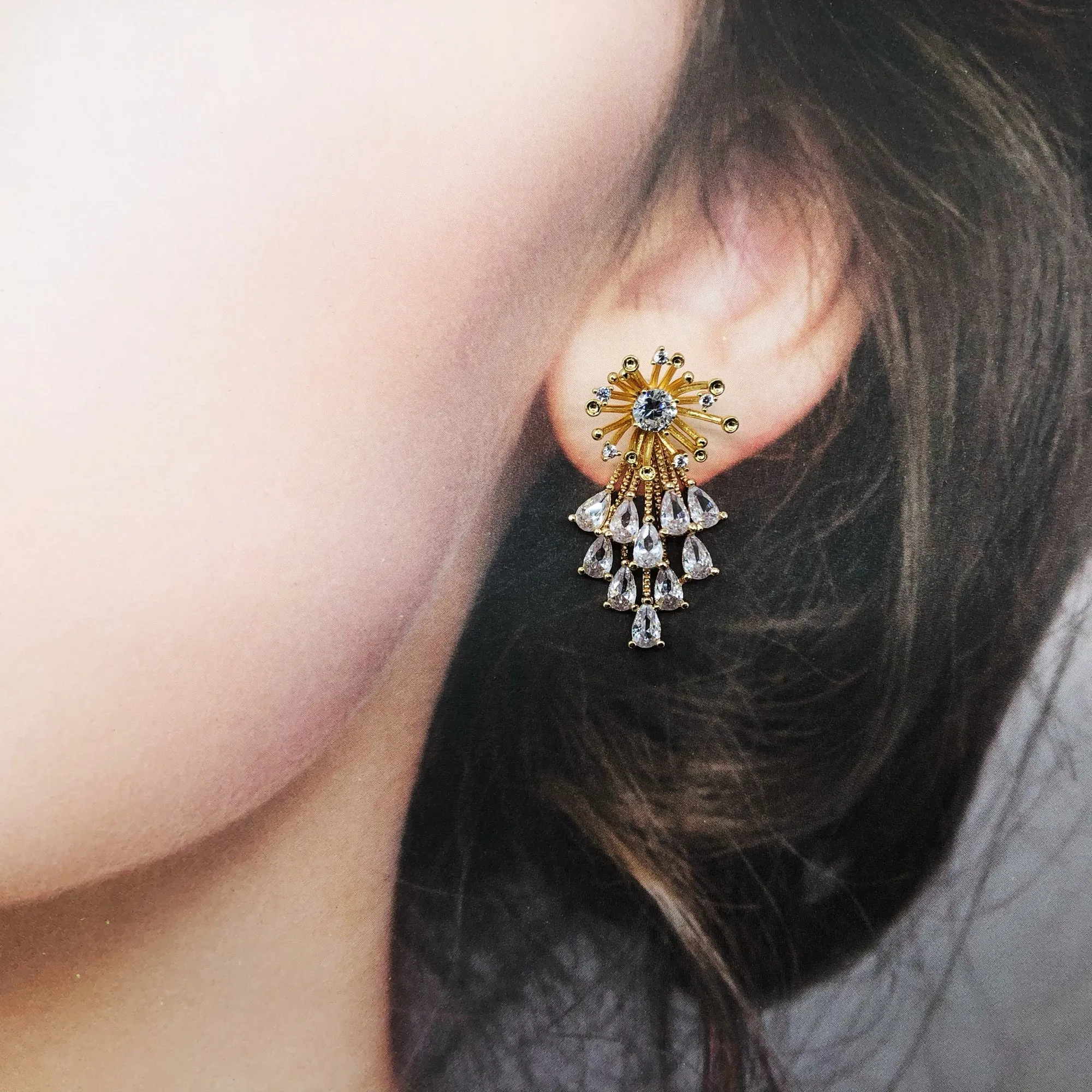 Versatile Firework Zircon Stud Earrings