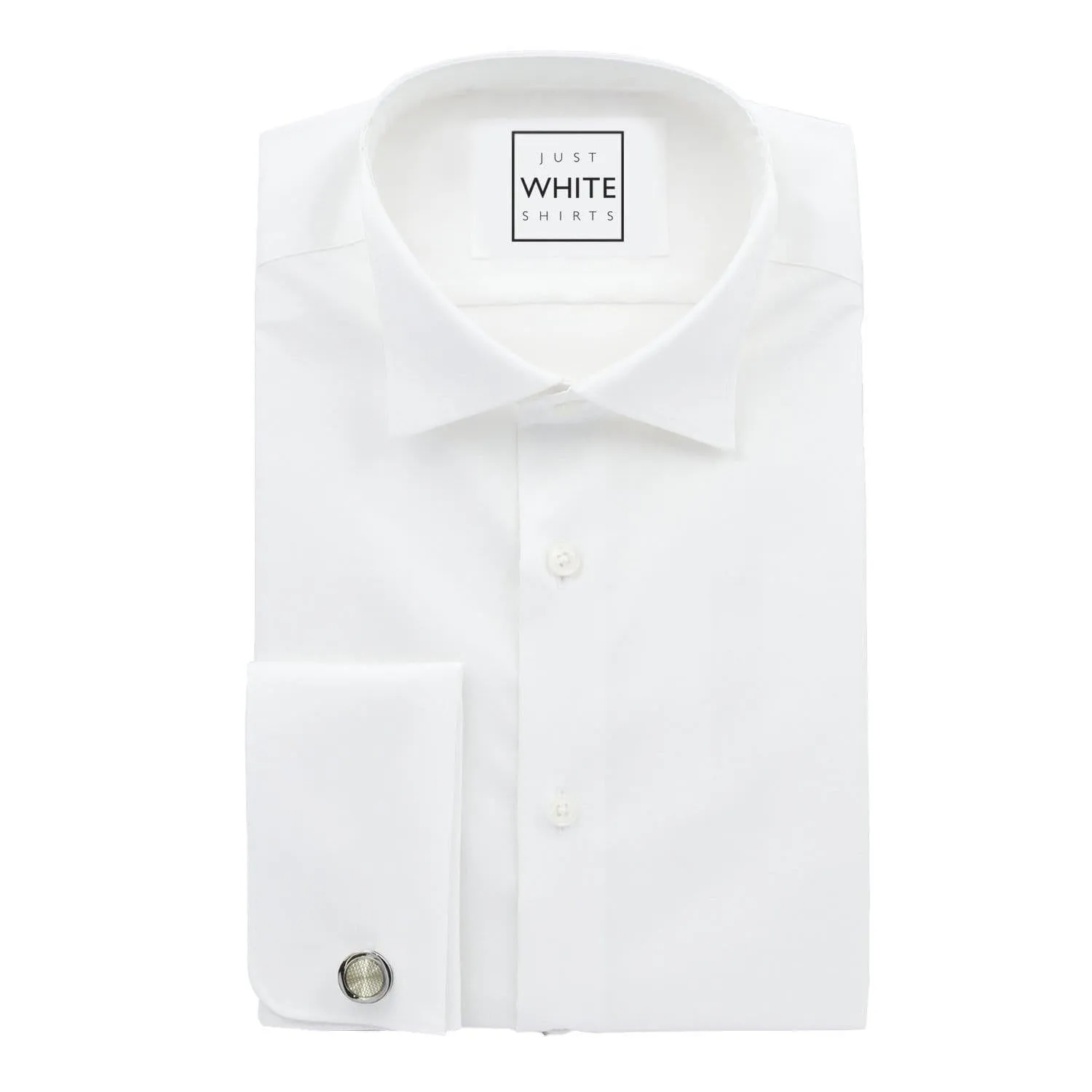 White Egyptian Cotton Non Iron Court Shirt, Wing Tip Collar and French Cuffs