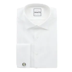 White Egyptian Cotton Non Iron Court Shirt, Wing Tip Collar and French Cuffs