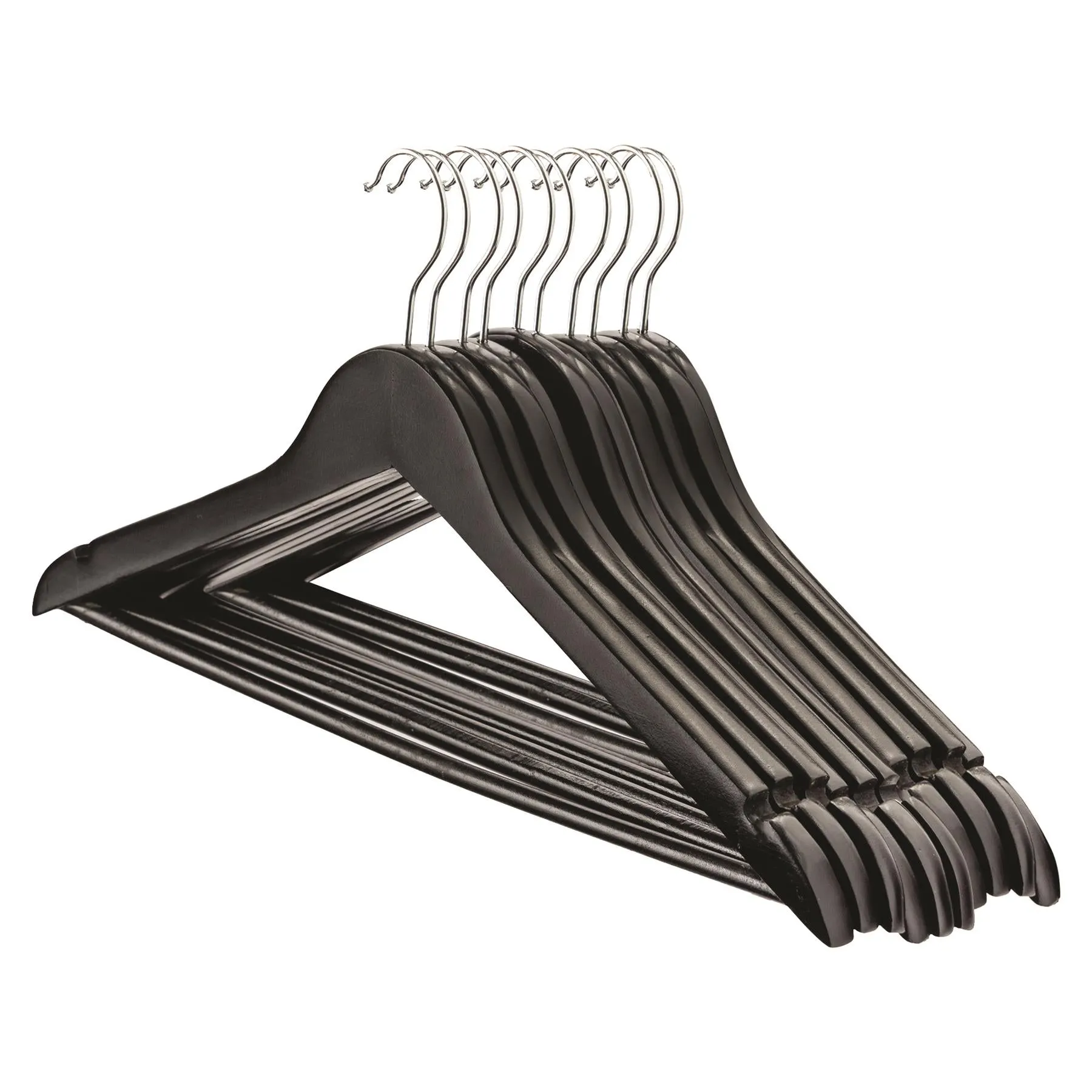 Wooden Coat Hangers - Pack of 10 - By Harbour Housewares