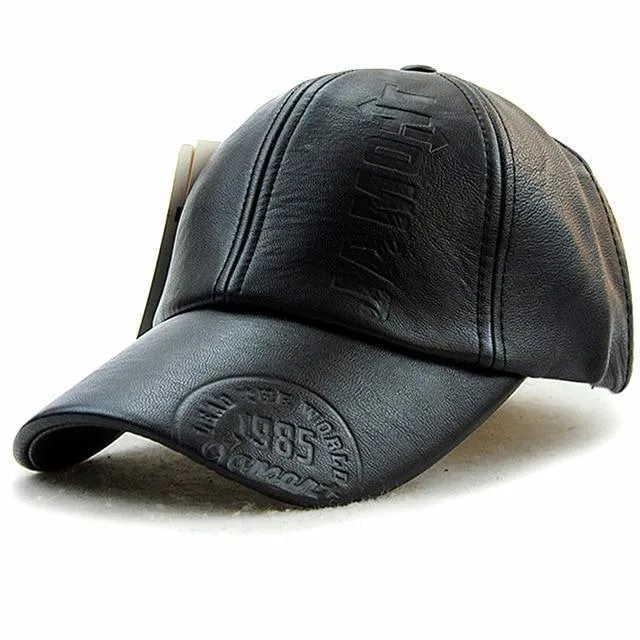 Xthree New fashion high quality fall winter men leather hat Cap